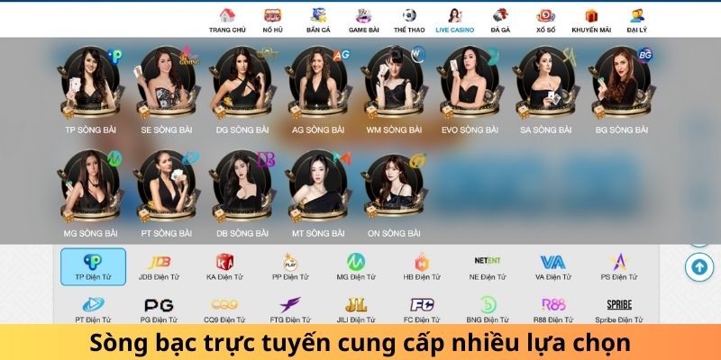 Casino trực tuyến mang lại các tùy chọn đa dạng